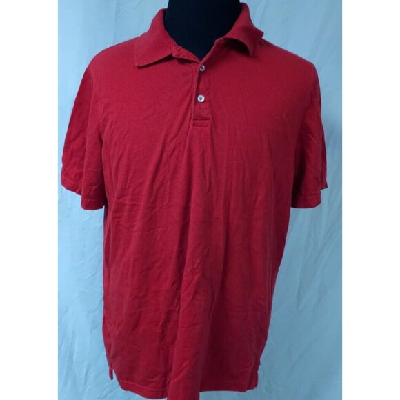 George Men's Large Red Short Sleeve Golf Rugby Cotton Short Sleeve Polo Shirt - Picture 1 of 9